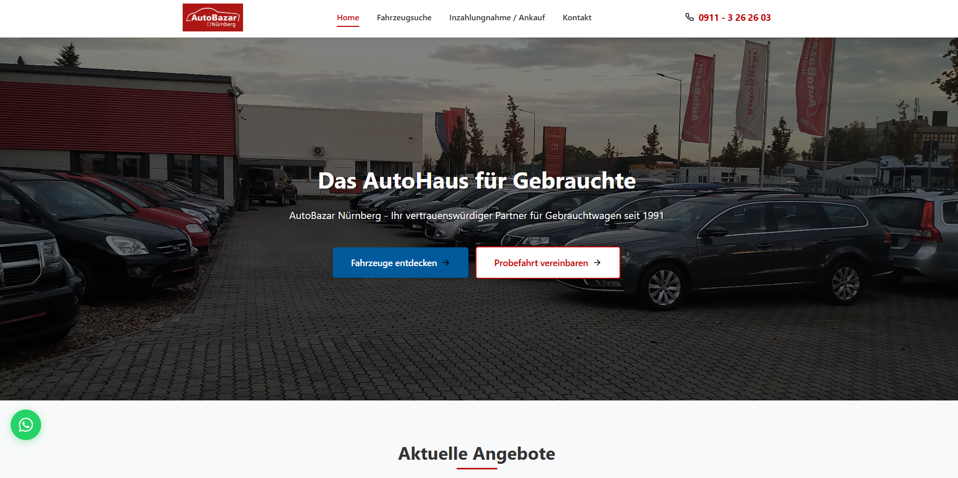 Autobazar Nürnberg - Webseite Vorschau