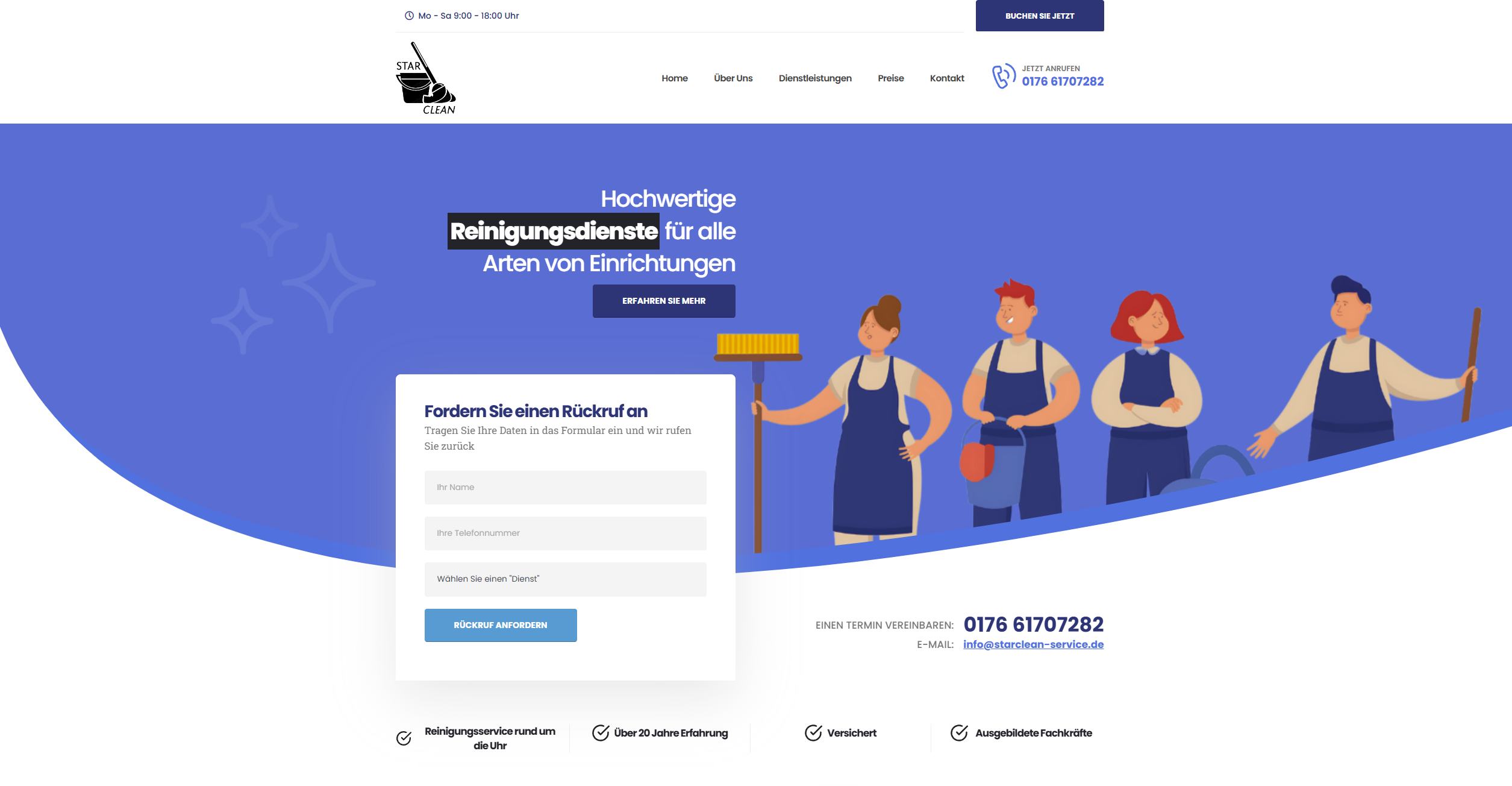StarClean Service - Reinigungsservice Website Vorschau